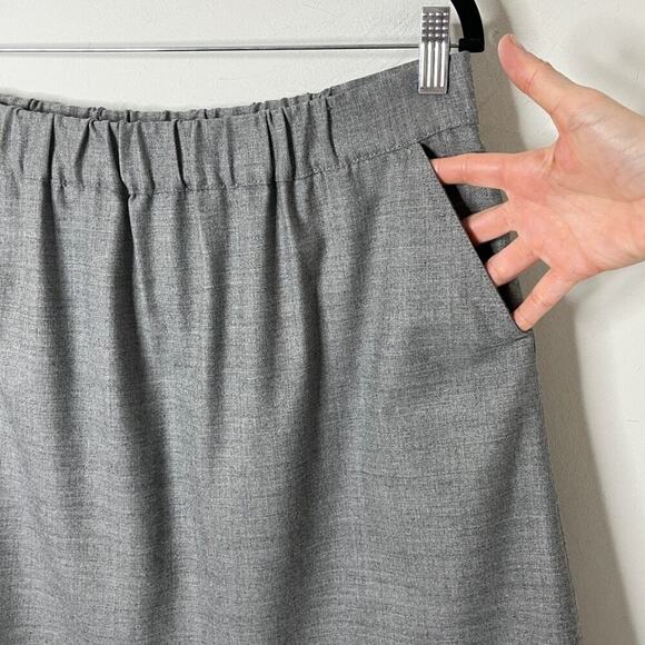J. Crew Factory Women's Classic Mini Skirt 8 Gray 17713 Wool Blend Pockets Lined - Picture 2 of 6